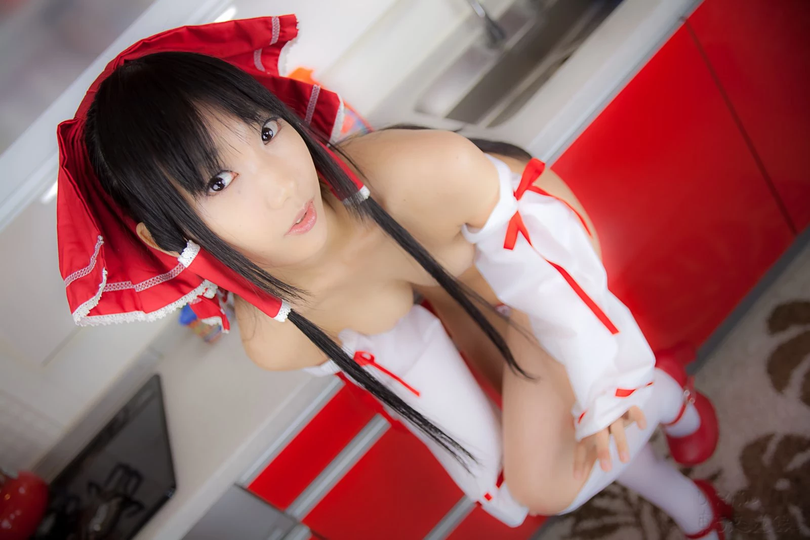 lenfried touhou hakurei reimu sexy ero cosplay