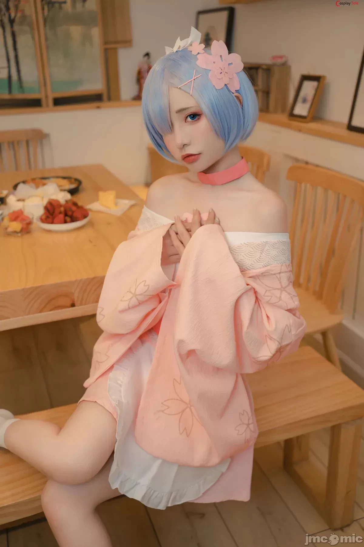 Nekokoyoshi [爆机少女喵小吉] and 金鱼Kinngyo cosplay Rem and Ram – ReZero – Part 2 [100P]