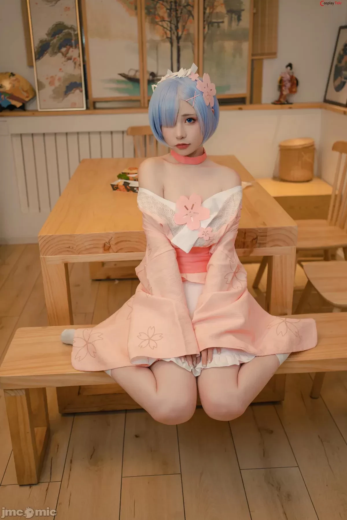 Nekokoyoshi [爆机少女喵小吉] and 金鱼Kinngyo cosplay Rem and Ram – ReZero – Part 2 [100P]