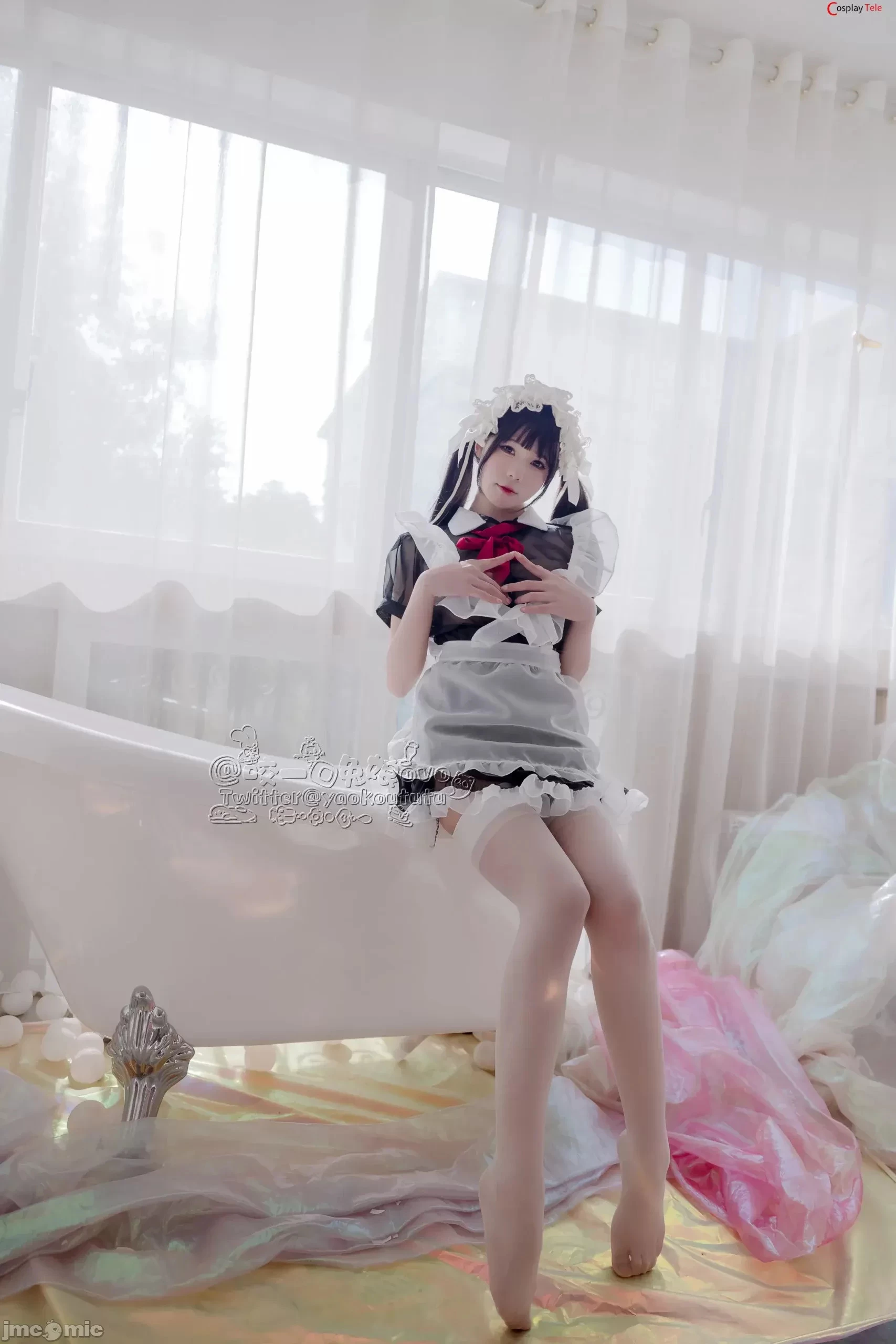 咬一口兔娘ovo [Yaokoututu] – Maid black and white [56P]