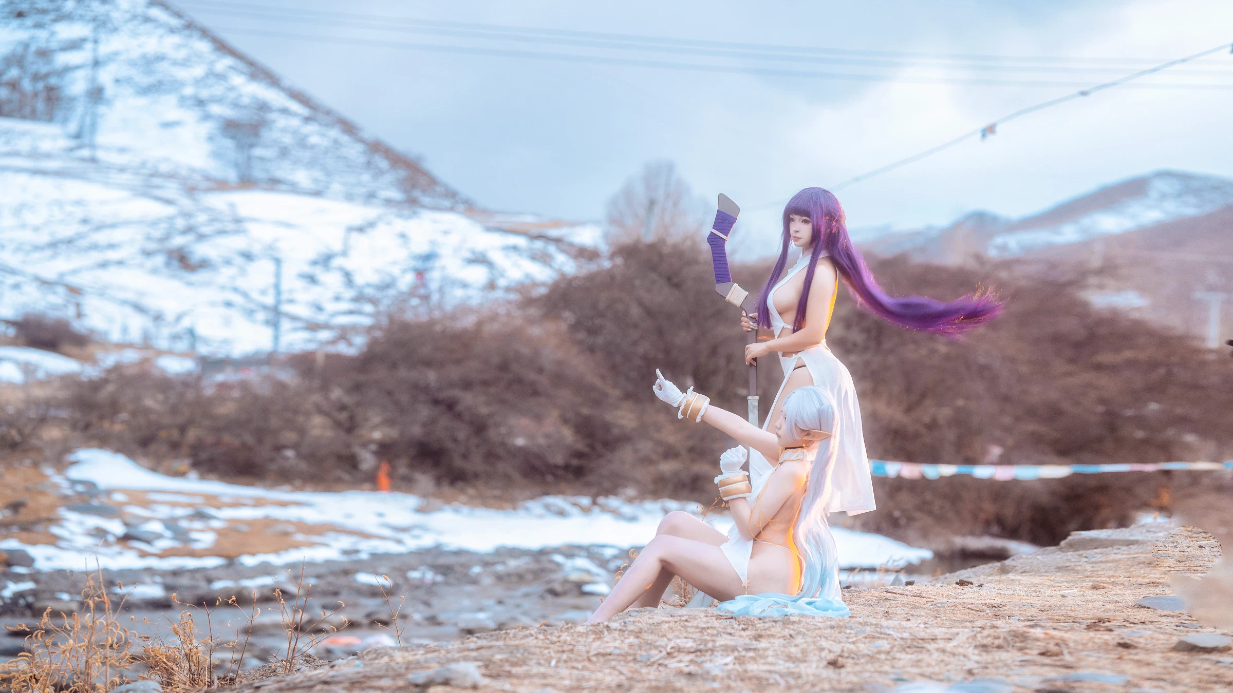 Coser@小和甜酒 & 橙风千雅 - 雪山 菲伦&芙莉莲 [40P]