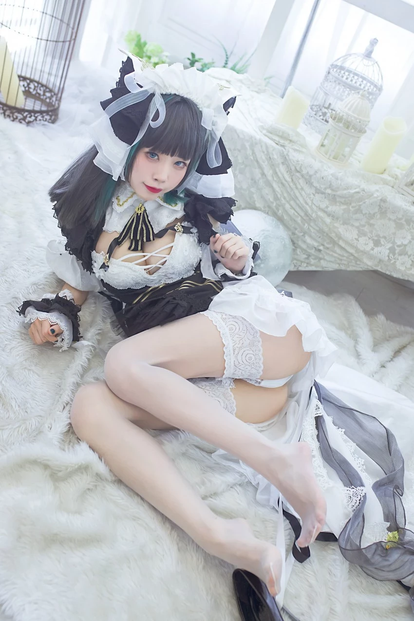 coser水淼aqua碧藍航線柴郡美腿Cosplay誘惑美圖 [9P]