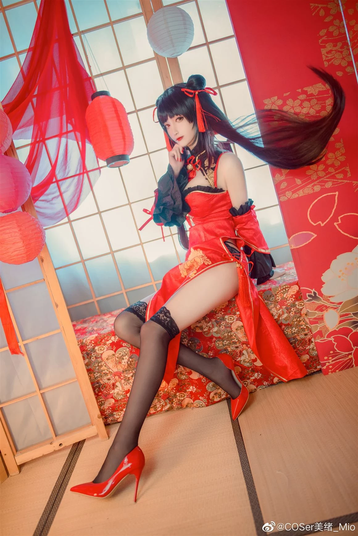 《約會大作戰》時崎狂三性感旗袍Cosplay[CN：COSer美緒_Mio] [10P]