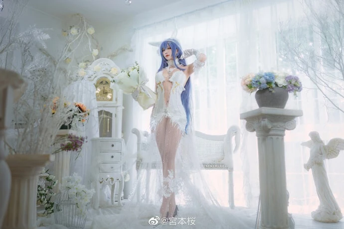 碧藍航線新澤西[花園]-白雪之儀 婚紗花嫁cos cn宮本桜 [12P]