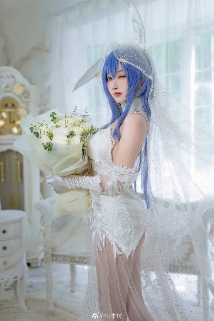 碧藍航線新澤西[花園]-白雪之儀 婚紗花嫁cos cn宮本桜 [12P]