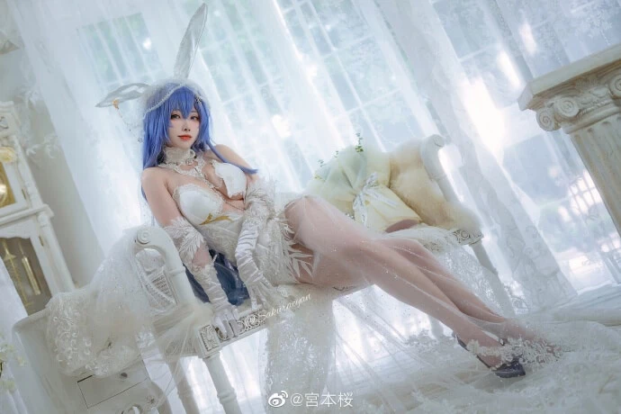 碧藍航線新澤西[花園]-白雪之儀 婚紗花嫁cos cn宮本桜 [12P]