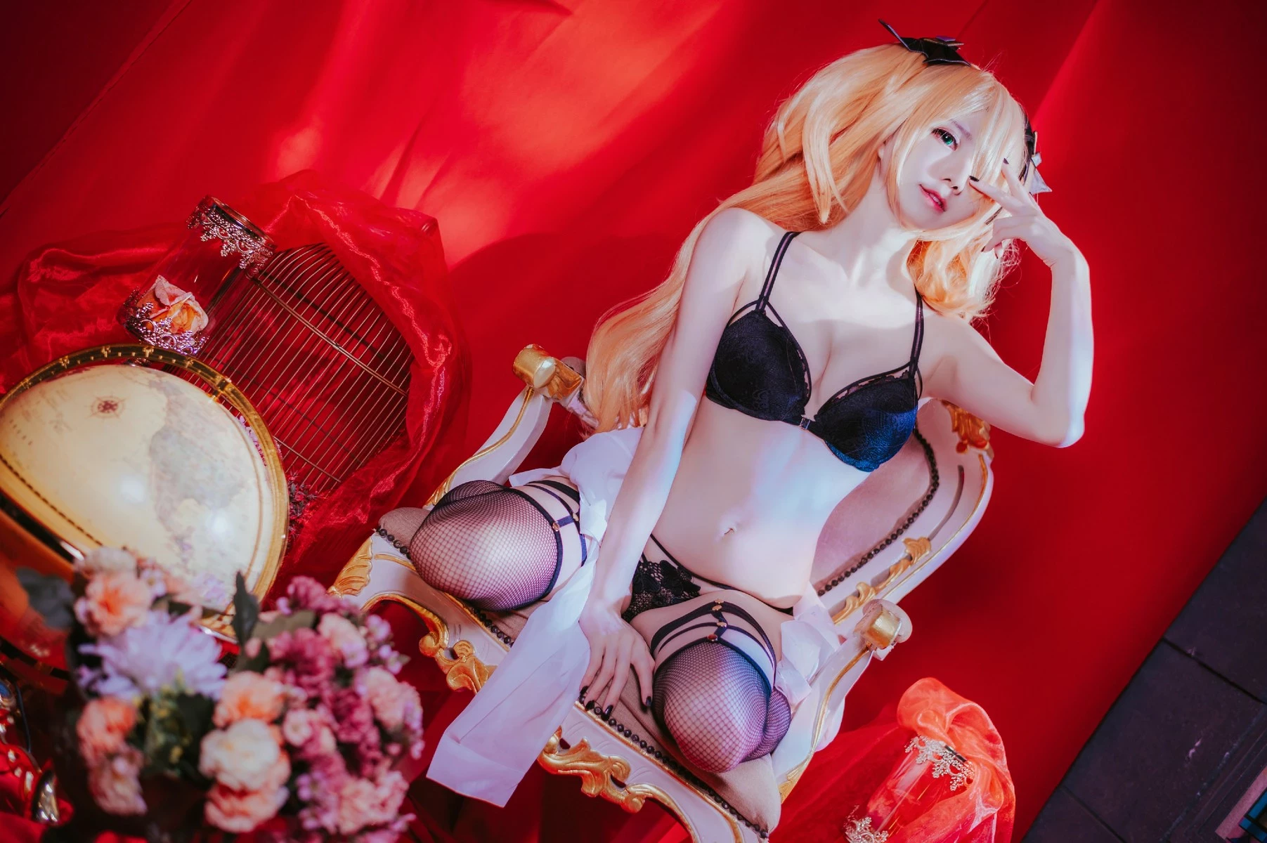 Cosplay Sally多啦雪 Fischl Gothic Lingerie