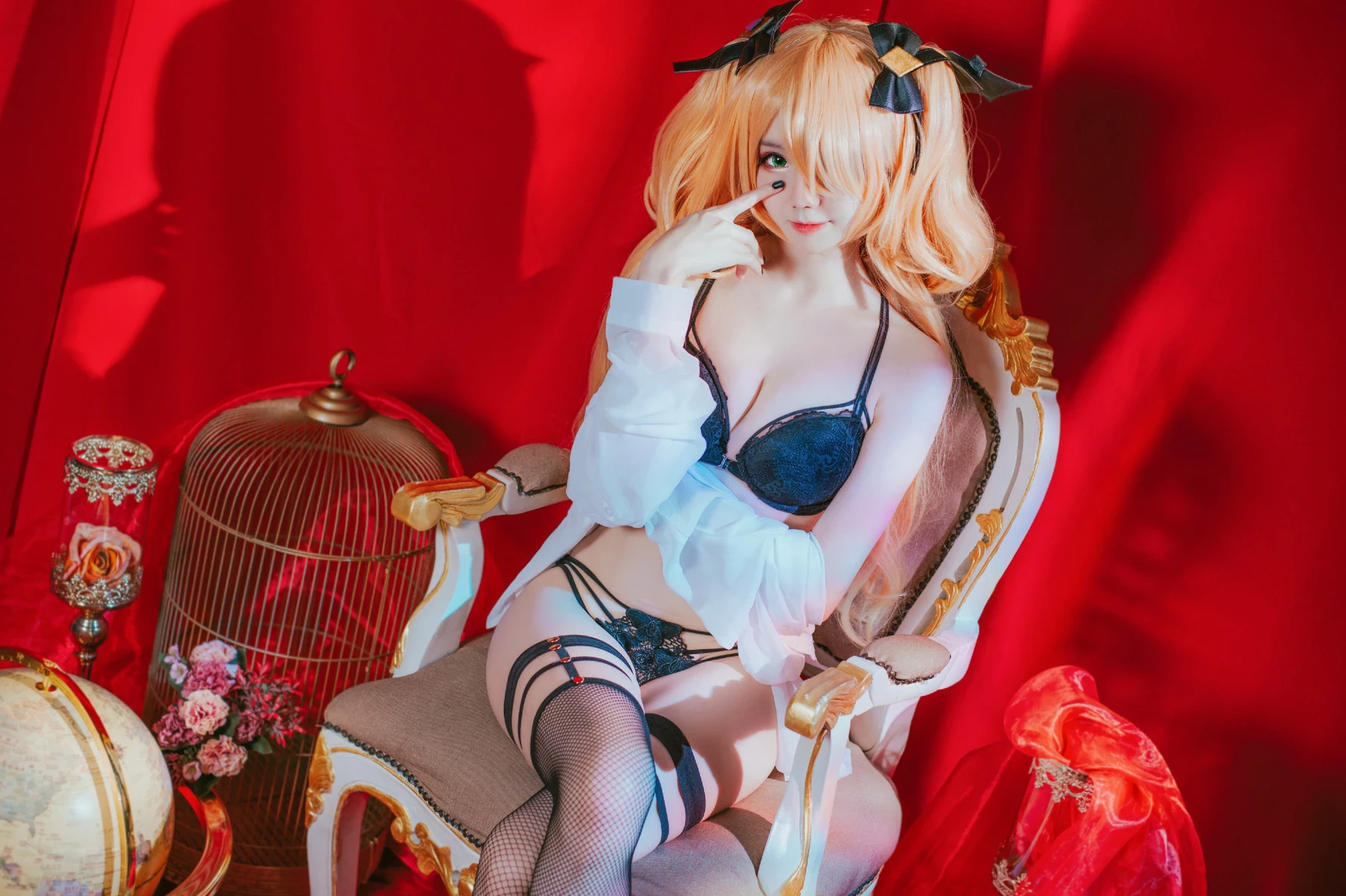 Sally多啦雪 Cosplay Fischl Gothic Lingerie