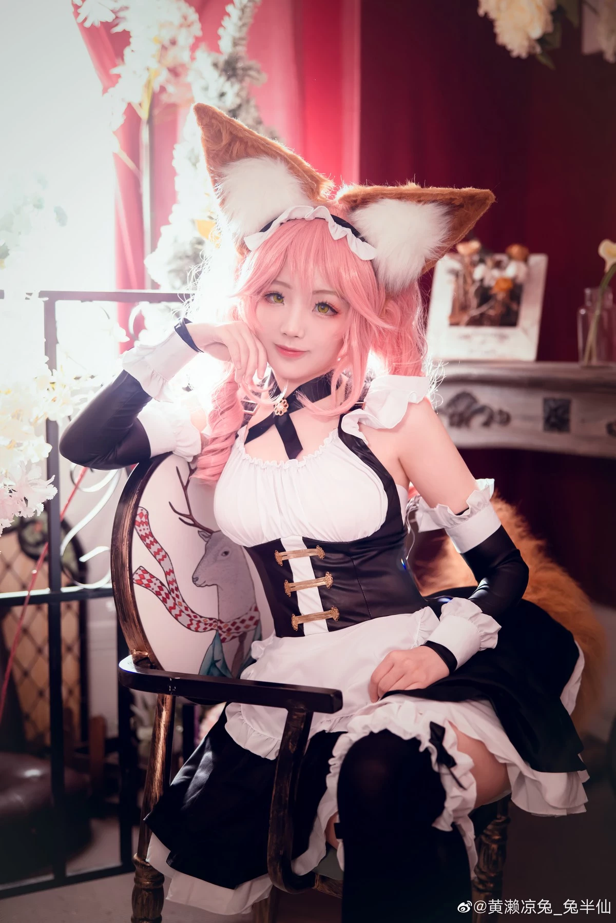 黃瀨涼兔_兔半仙 Cosplay fate玉藻前女僕ver