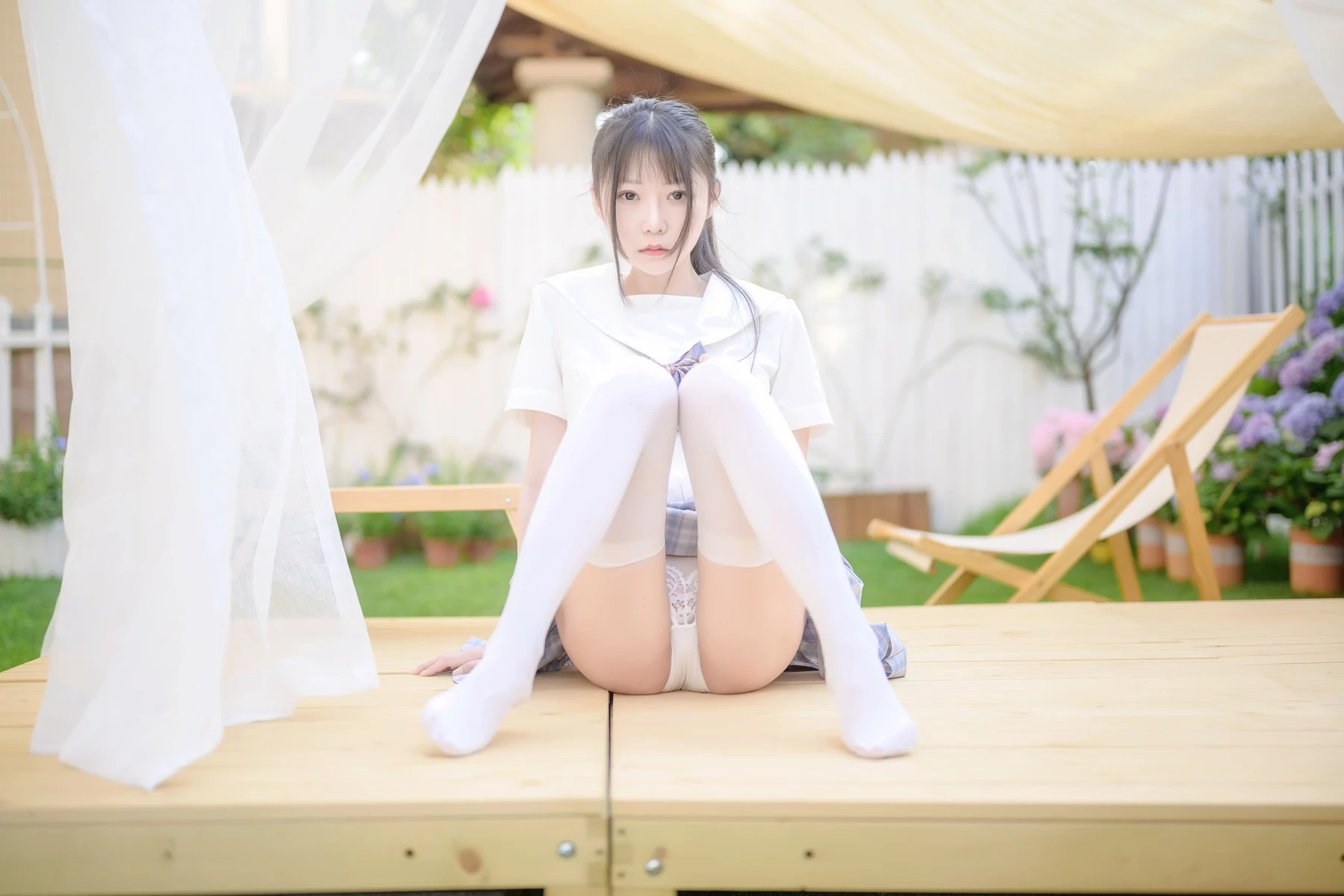 香草喵露露 Cosplay 陽光庭院制服