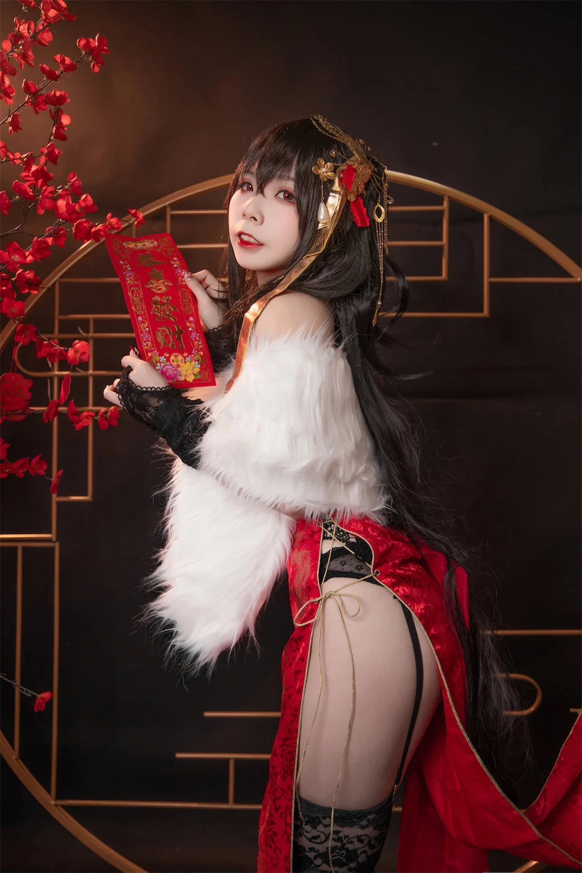 Cosplay 自閉顏球球 無顏小天使wy 碧藍航線 大鳳紅旗袍