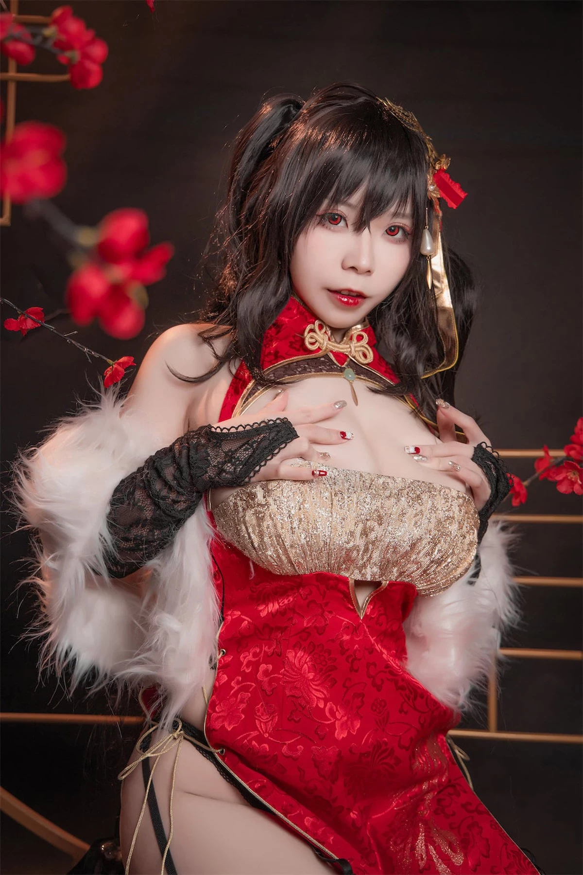 Cosplay 自閉顏球球 無顏小天使wy 碧藍航線 大鳳紅旗袍