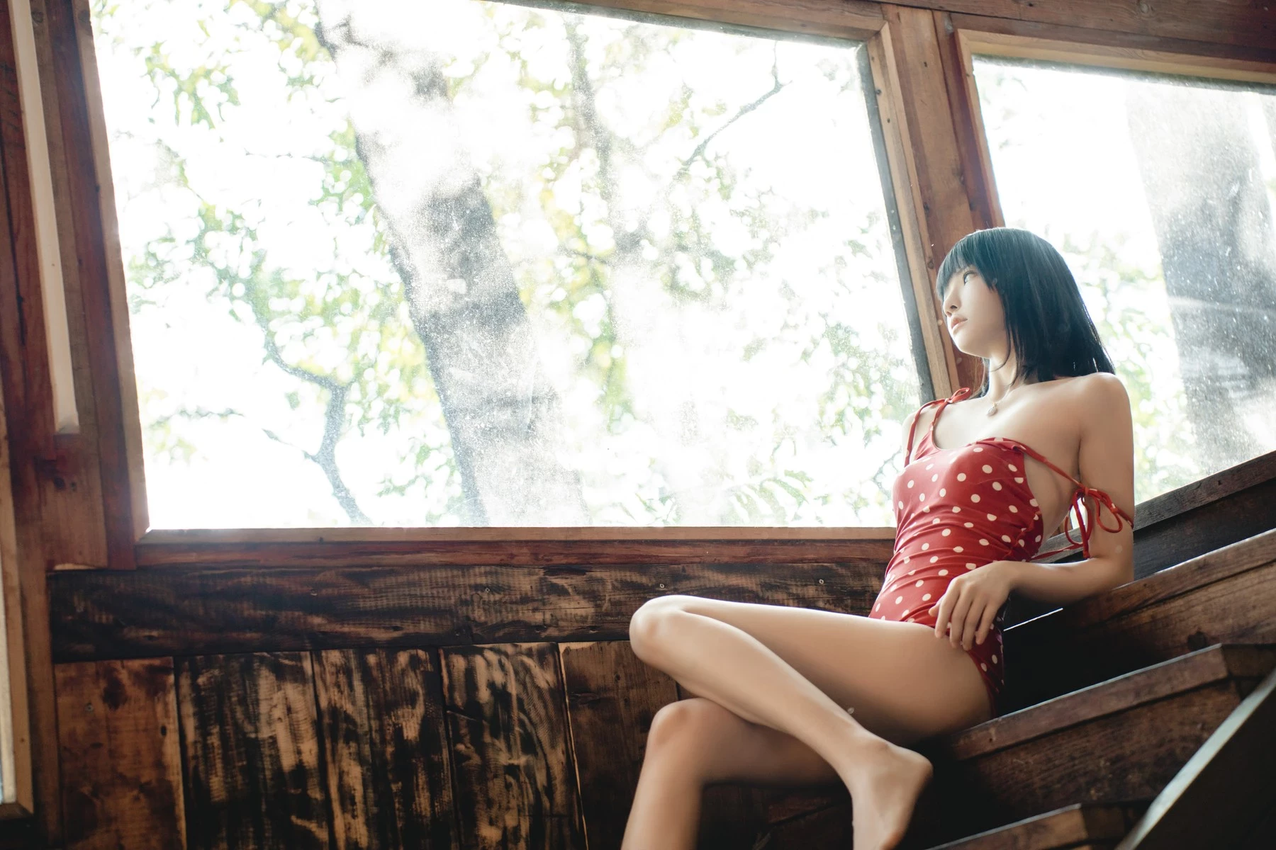 Cosplay 桜桃喵 紅波點 Red Polka Dot