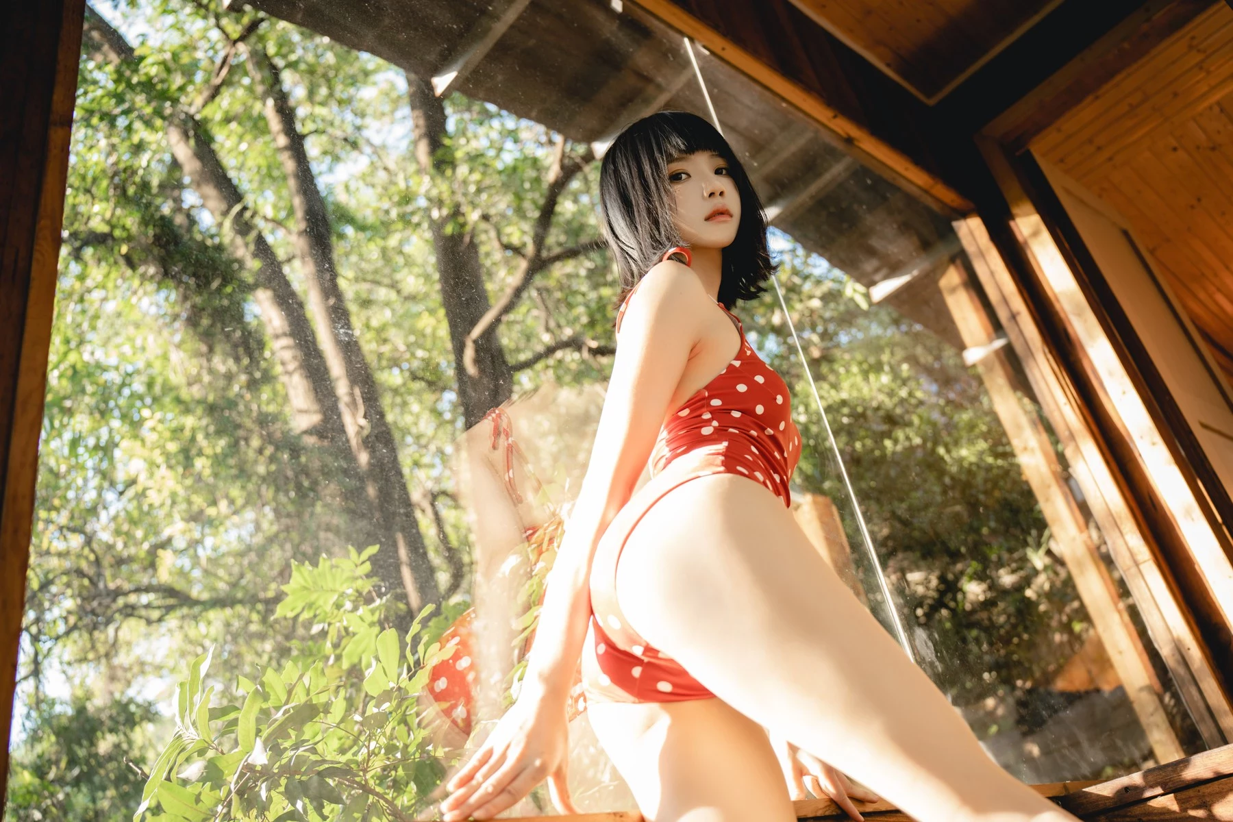 Cosplay 桜桃喵 紅波點 Red Polka Dot