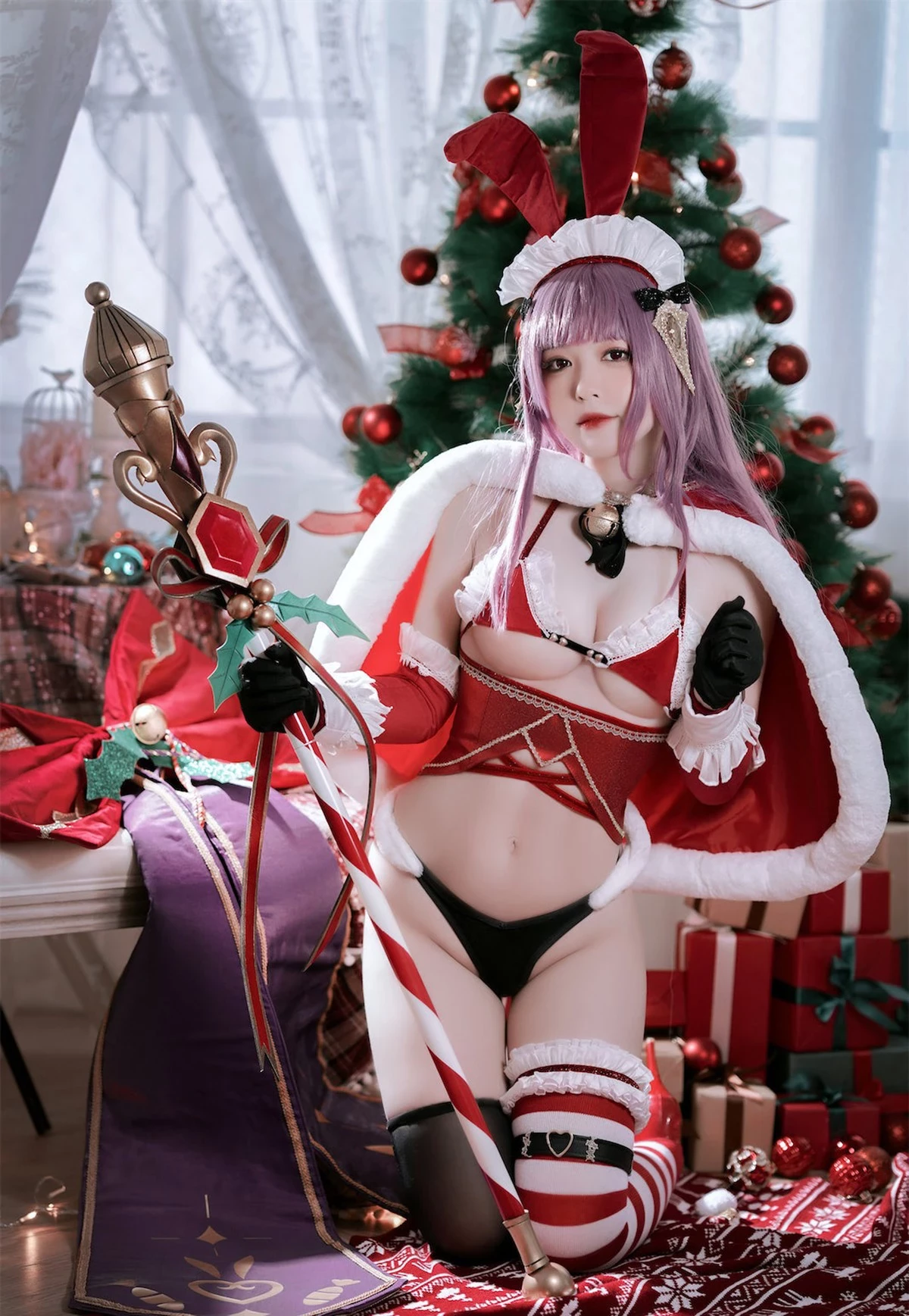 Cosplay 半半子 Christmas Bunny Aike