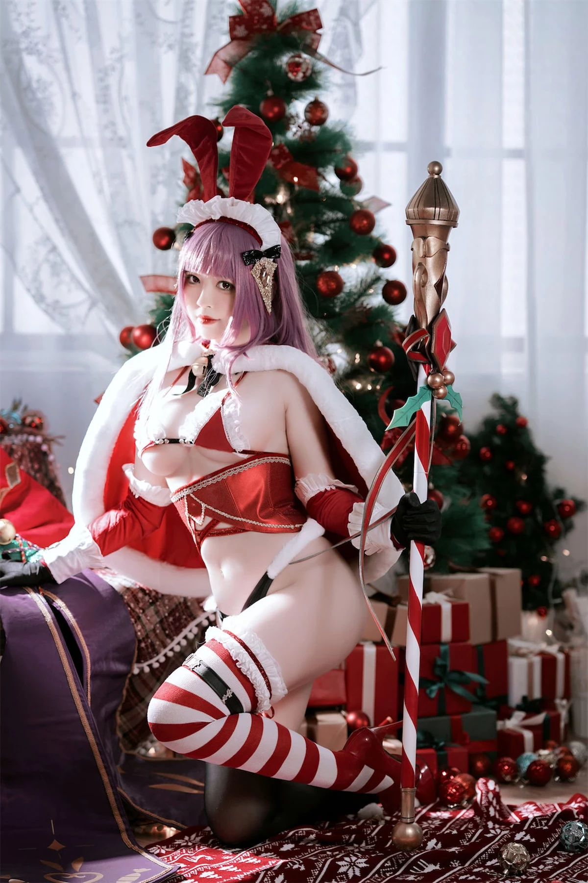 Cosplay 半半子 Christmas Bunny Aike