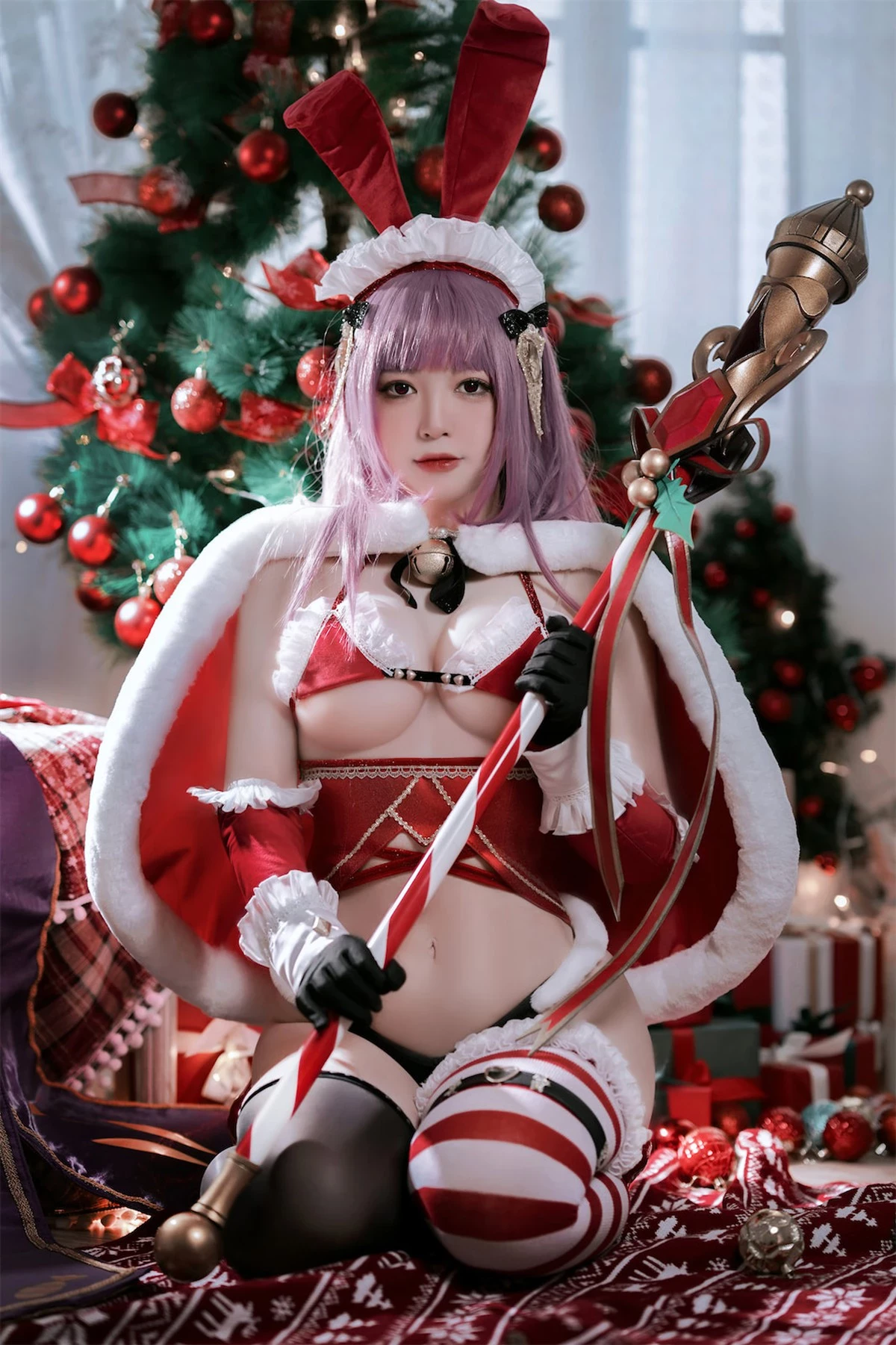 Cosplay 半半子 Christmas Bunny Aike