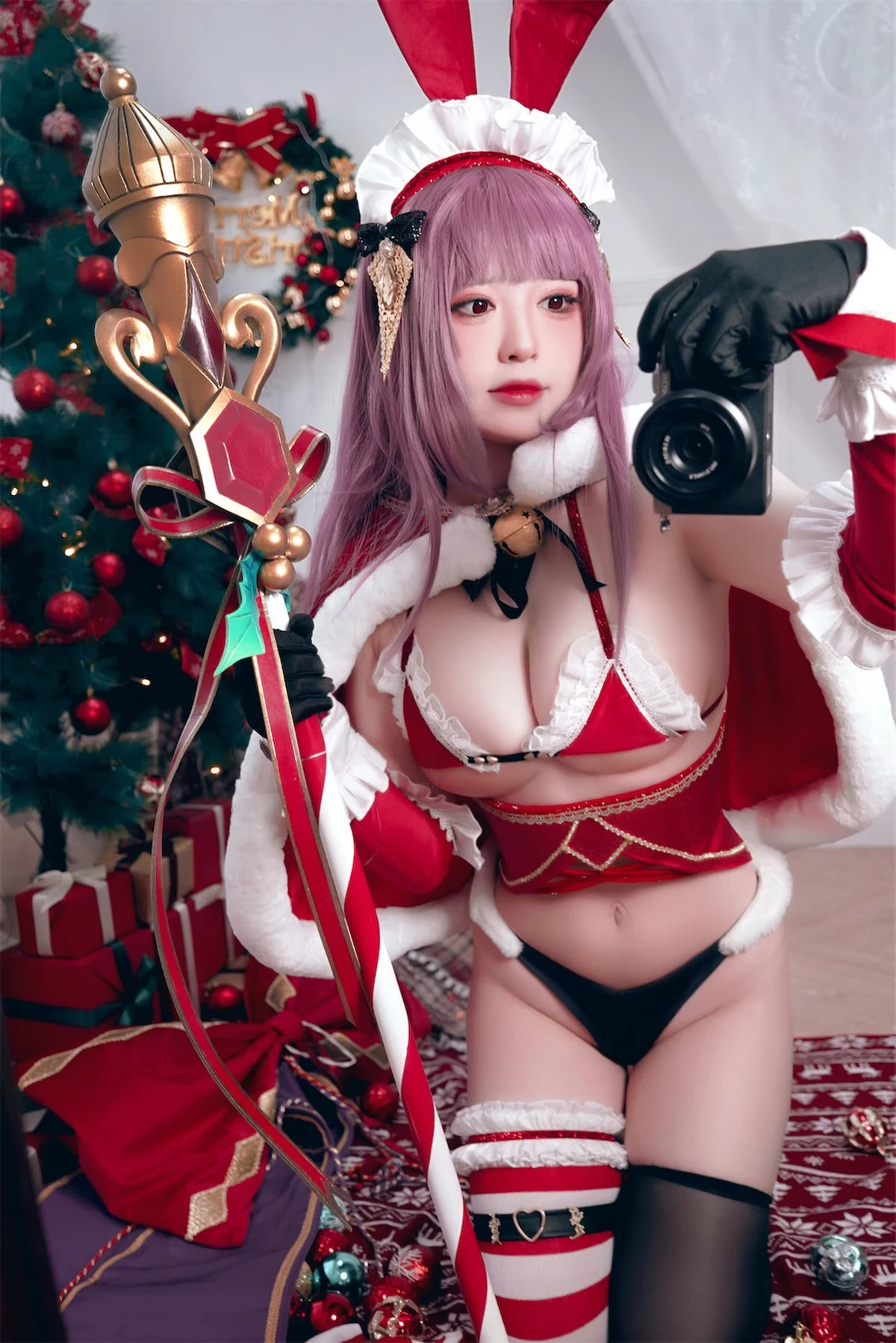 Cosplay 半半子 Christmas Bunny Aike