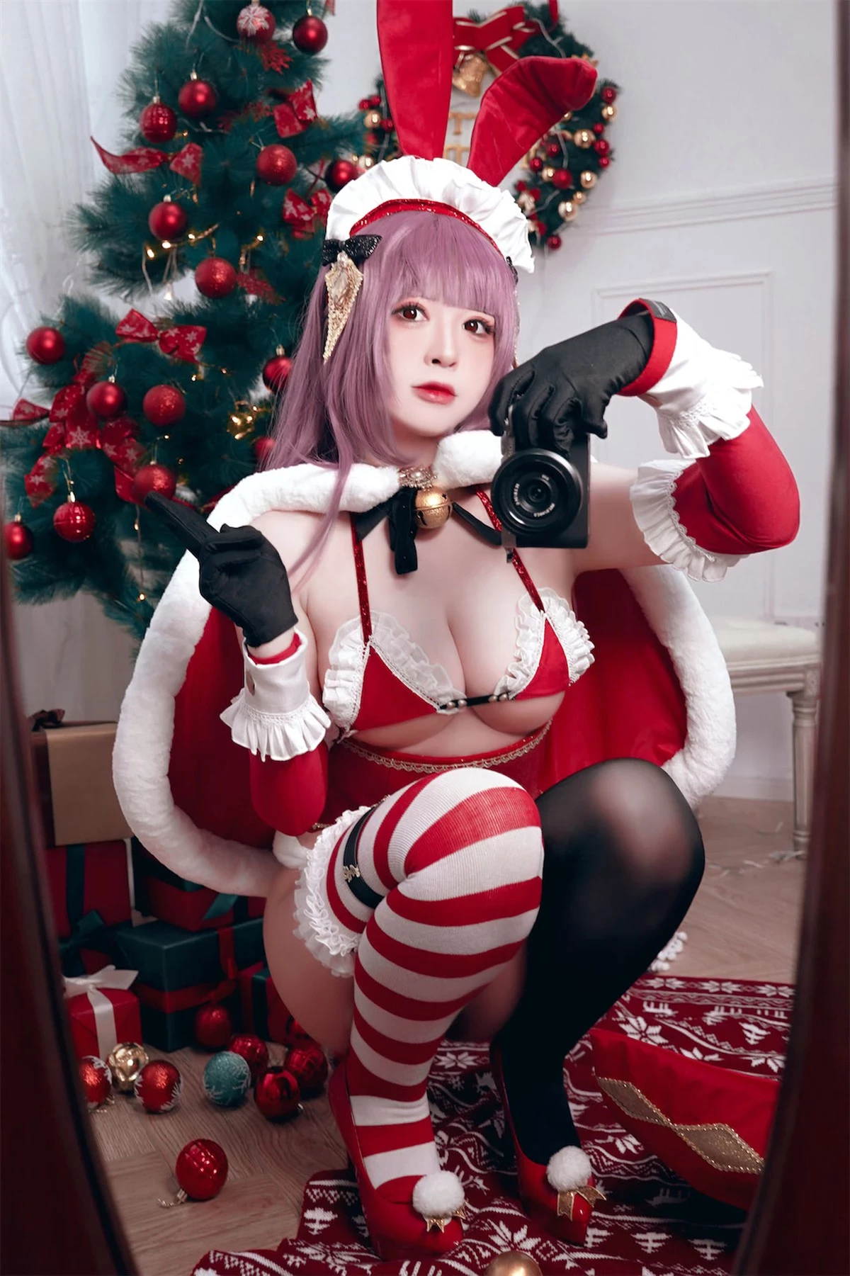 Cosplay 半半子 Christmas Bunny Aike