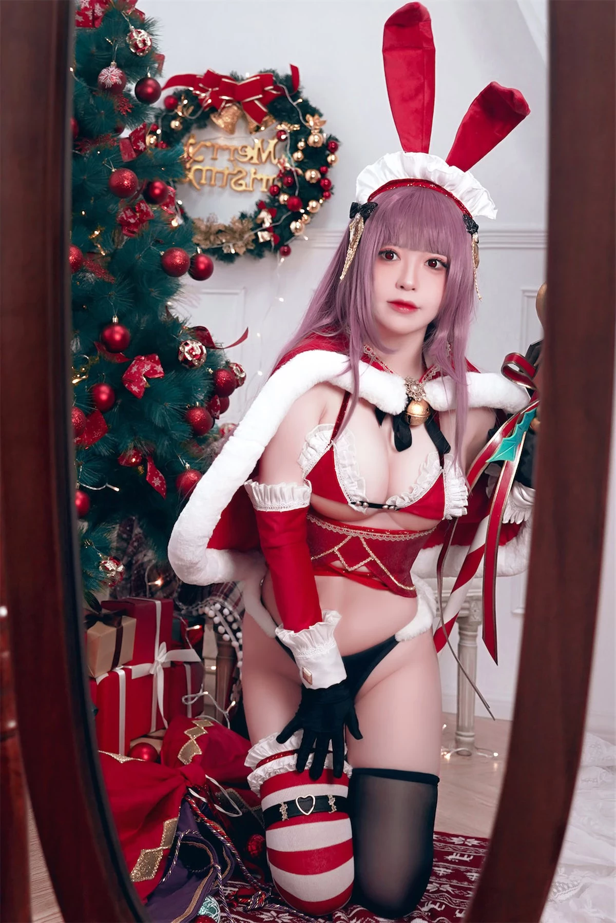 Cosplay 半半子 Christmas Bunny Aike