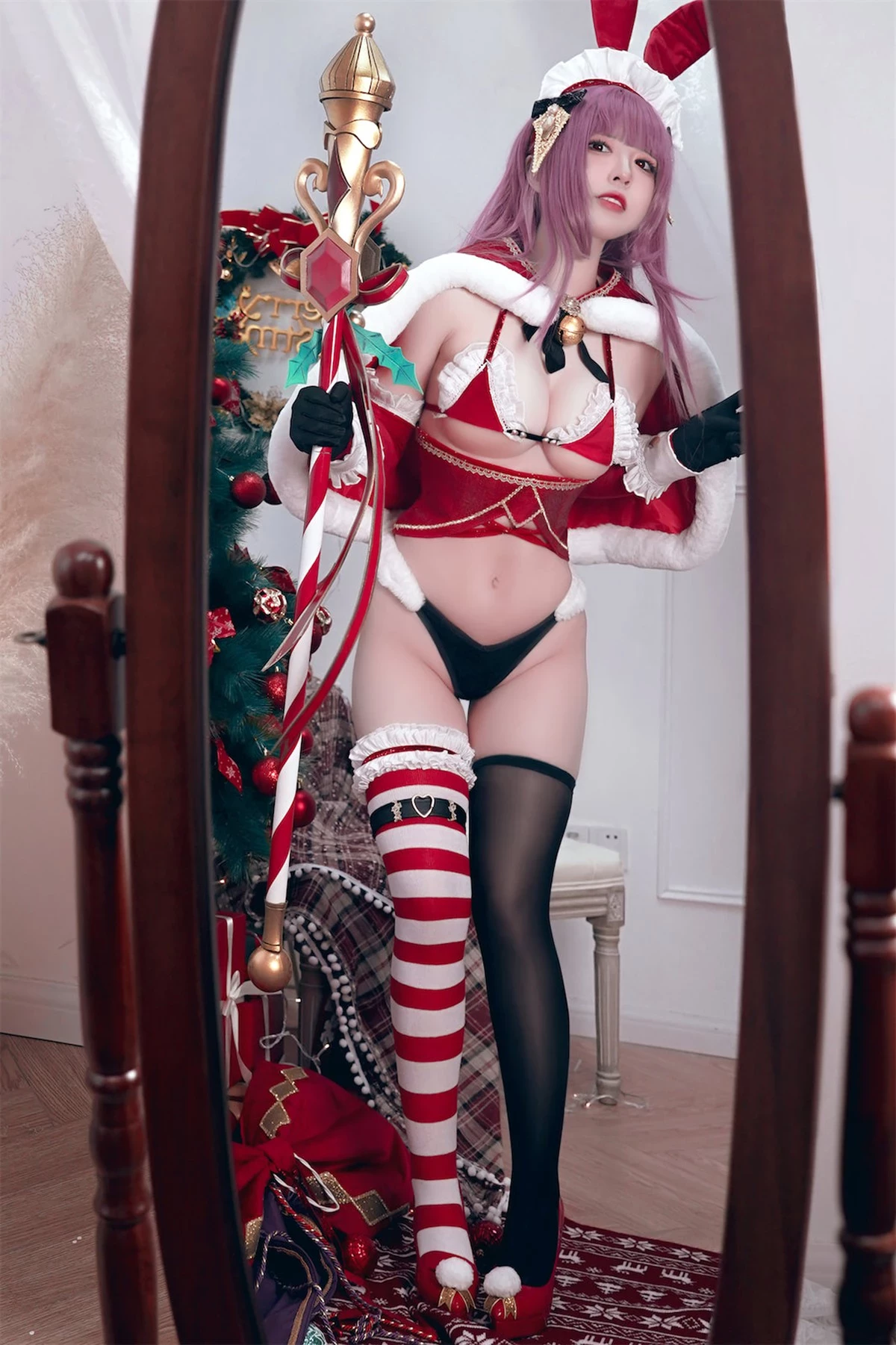 Cosplay 半半子 Christmas Bunny Aike