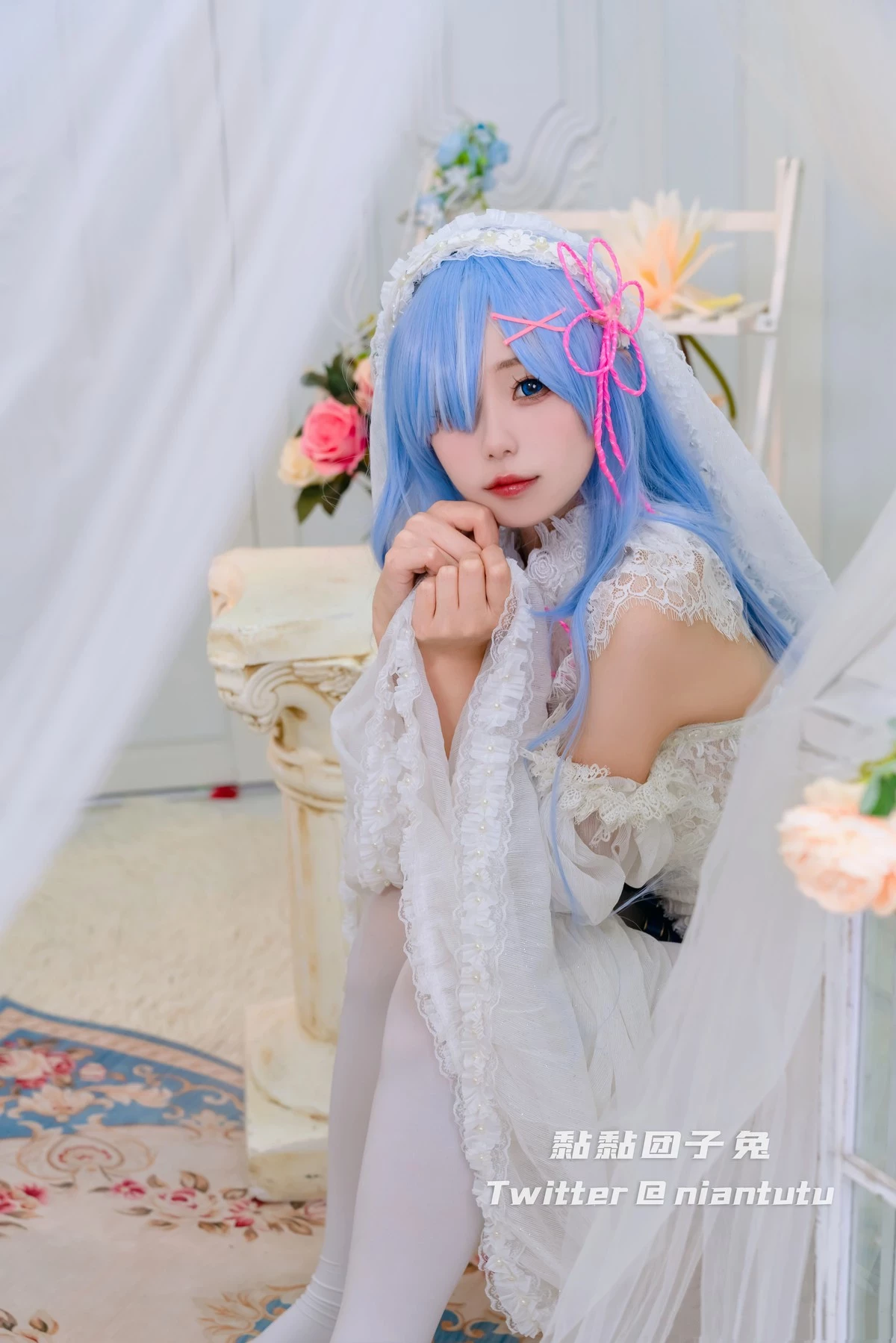 Cosplay 黏黏糰子兔 長發蕾姆